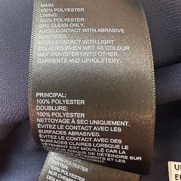 Whistles Womens Sz 8 M Navy Blue Knee Length Shift Dress Tie Sleeves Classic - Picture 10 of 11